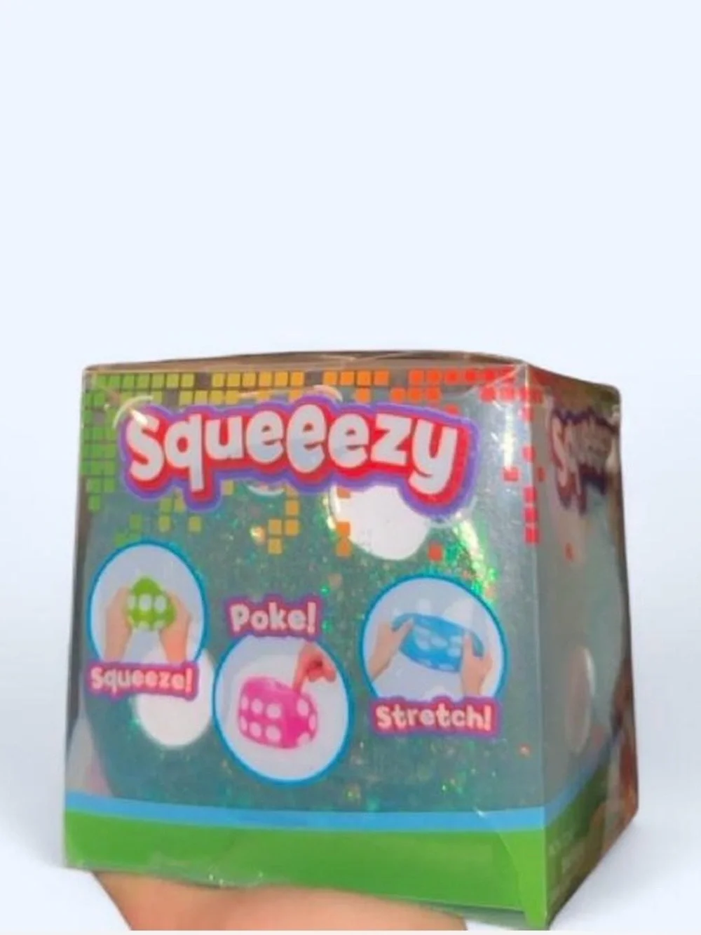 Squishy Glitter Dice - Blue